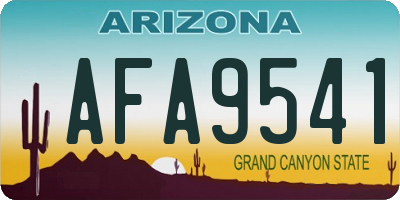 AZ license plate AFA9541