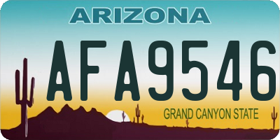 AZ license plate AFA9546