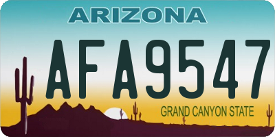 AZ license plate AFA9547