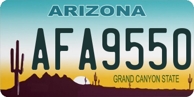 AZ license plate AFA9550