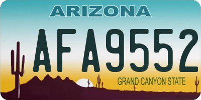 AZ license plate AFA9552