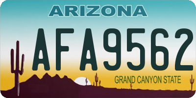 AZ license plate AFA9562