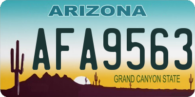 AZ license plate AFA9563