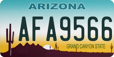 AZ license plate AFA9566
