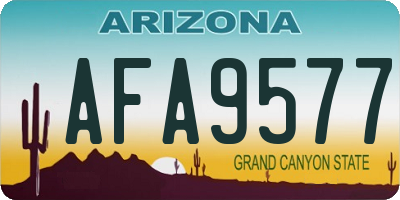 AZ license plate AFA9577