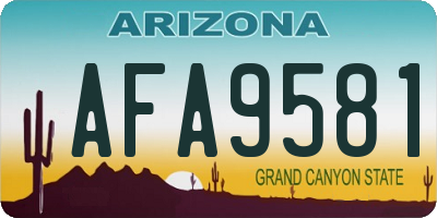 AZ license plate AFA9581