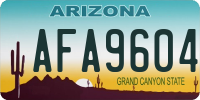 AZ license plate AFA9604