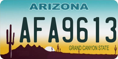 AZ license plate AFA9613