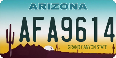 AZ license plate AFA9614