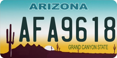 AZ license plate AFA9618