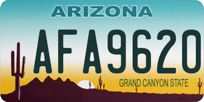 AZ license plate AFA9620