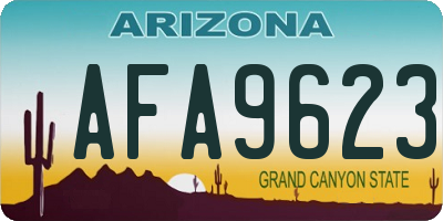 AZ license plate AFA9623