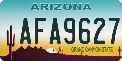AZ license plate AFA9627