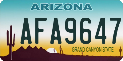 AZ license plate AFA9647