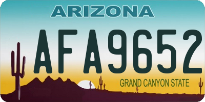 AZ license plate AFA9652