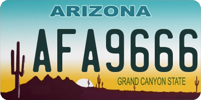 AZ license plate AFA9666