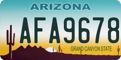 AZ license plate AFA9678