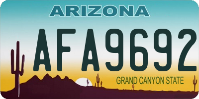 AZ license plate AFA9692