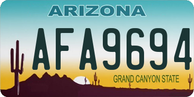 AZ license plate AFA9694