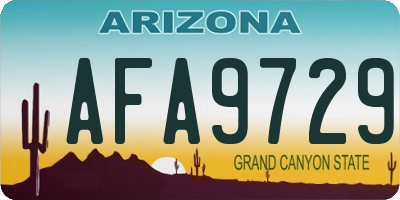 AZ license plate AFA9729