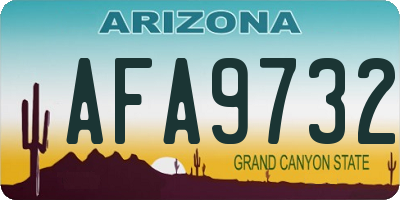 AZ license plate AFA9732