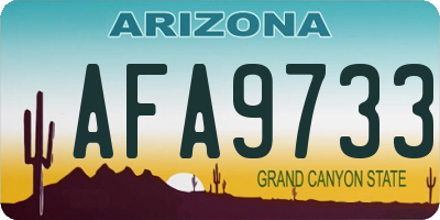 AZ license plate AFA9733