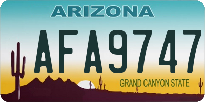AZ license plate AFA9747