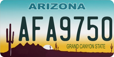 AZ license plate AFA9750