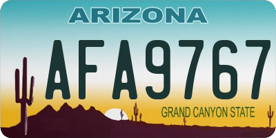 AZ license plate AFA9767