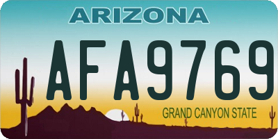 AZ license plate AFA9769