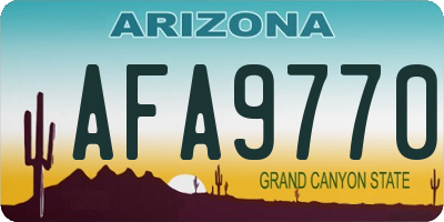AZ license plate AFA9770