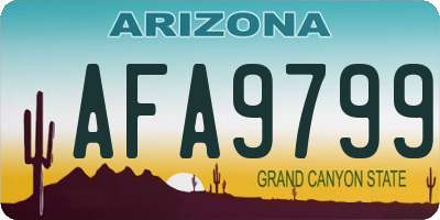 AZ license plate AFA9799