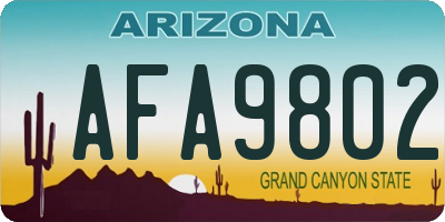 AZ license plate AFA9802