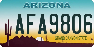 AZ license plate AFA9806