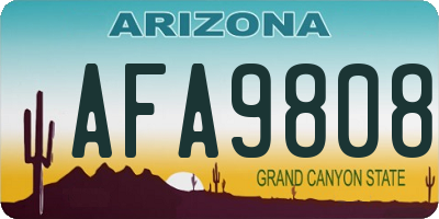 AZ license plate AFA9808