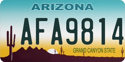 AZ license plate AFA9814