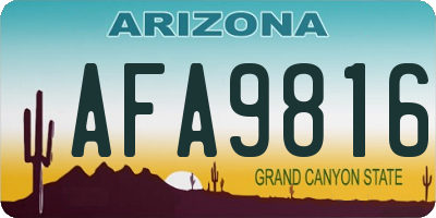 AZ license plate AFA9816