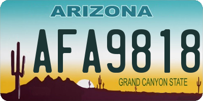 AZ license plate AFA9818