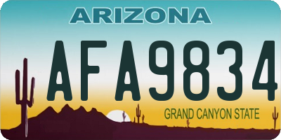 AZ license plate AFA9834