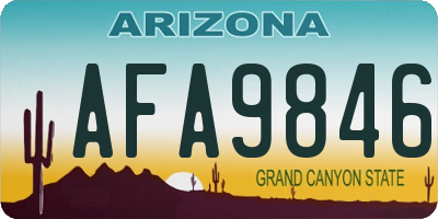 AZ license plate AFA9846