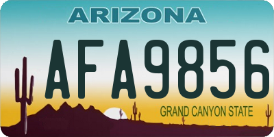 AZ license plate AFA9856