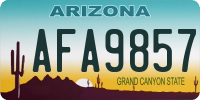 AZ license plate AFA9857