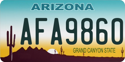 AZ license plate AFA9860