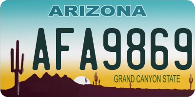 AZ license plate AFA9869