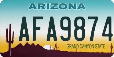 AZ license plate AFA9874