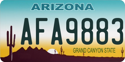 AZ license plate AFA9883