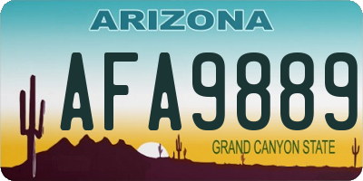 AZ license plate AFA9889
