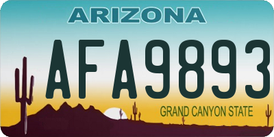 AZ license plate AFA9893