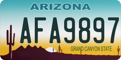 AZ license plate AFA9897
