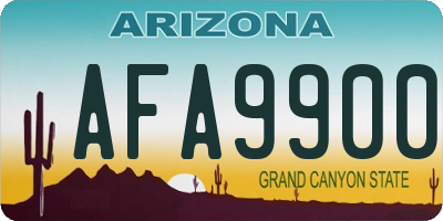AZ license plate AFA9900